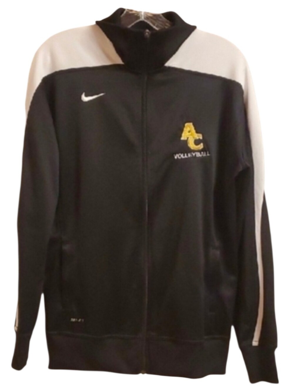Nike Sweat Jacket Womens Size XL X-large Black Full Zip AC ADRIAN COLLEGE VOLLEY